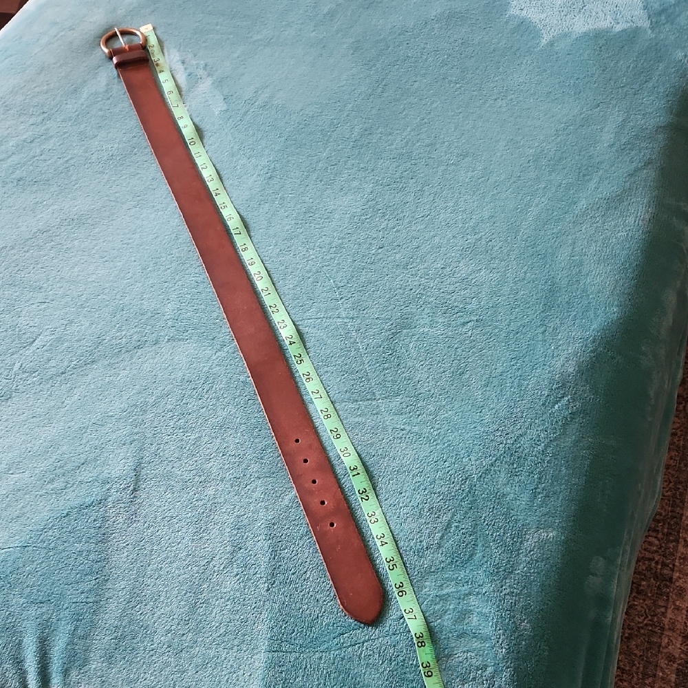 Distressed Brown Leather Womens Belt - Picture 3 of 7
